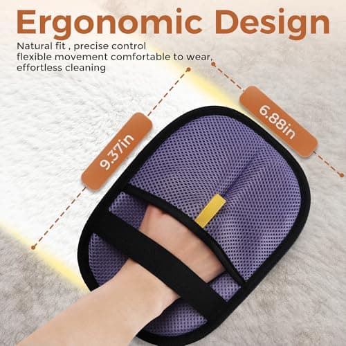 Purple Pet Hair Removal Gloves 2 Pack Reusable Pet Hair Remover for Dog Cat