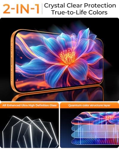 MRGLAS TOP 9H+ 2+2 Packs for iPhone 17 Pro Max Screen Protector with Camera Lens Protector [Zero Bubble][10X Military Protection] 17 ProMax Tempered Glass Full Edge Coverage, HD Clear, Case-Friendly — view 6