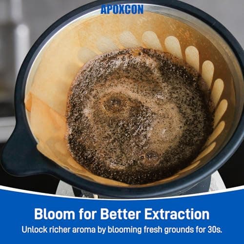 APOXCON Automatic Drip Coffee Maker for Coffee Enthusiasts -Pour Over Coffee Brewer with Programmable Timer, Hand Drip Simulation, Adjustable Strength, Built-in Scale, Glass Water Tank & Carafe — view 4