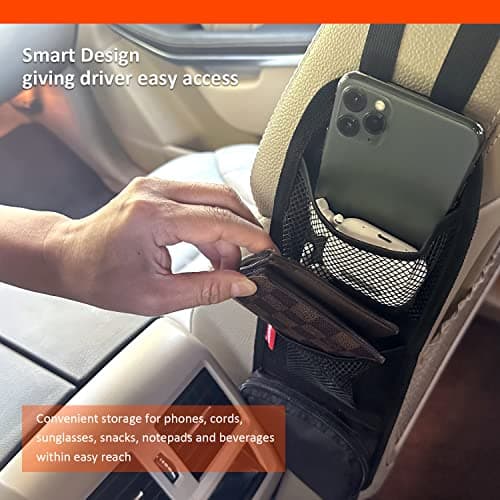 Luckybay Car Seat Side Organizer, Auto Seat Storage Hanging Bag, Phones, Drink, Stuff Holder with Mesh Pocket for Cars, SUV & Truck 2 Pack — view 4