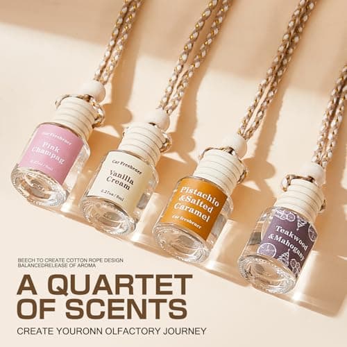 Car Air Fresheners Diffuser, Hanging Car Scent Air Freshener, Car Freshener Long Lasting, Essential Oil Diffuser, Fragrance Oil Air Diffuser, 4pcs — view 4