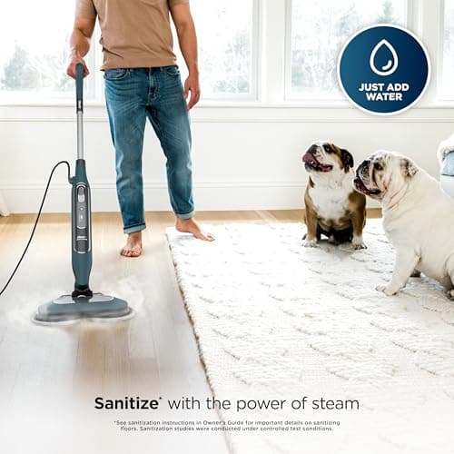 Shark Steam & Scrub All-in-One Scrubbing and Sanitizing Hard Floor Steam Mop, 2 Steam Modes, 2 Dirt Grip Soft Scrub Pads Included, XL Removable Water Tank, Swivel Steering, Teal, S8002BRN — view 2