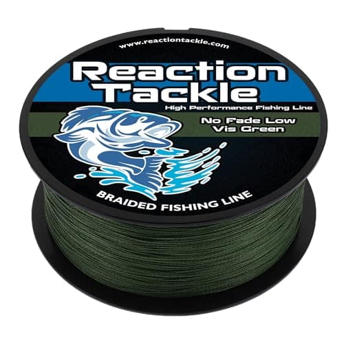 Reaction Tackle Braided Fishing Line NO Fade Low Vis Green 10LB 300yd
