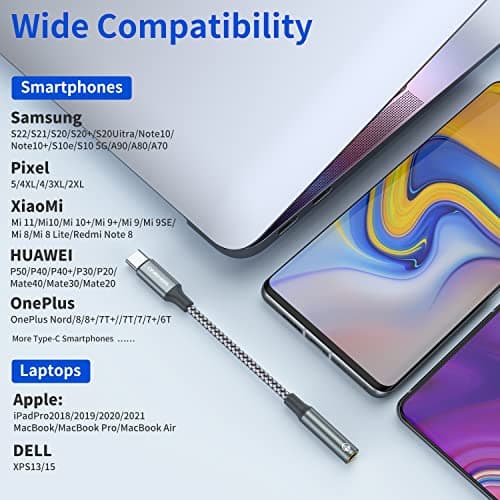 OneKer USB Type C to 3.5mm Headphone Jack Adapter, (2-Pack) USB C to Aux Female Audio Dongle Cable Cord Compatible with iPhone 17/16 Pro/15 Plus/15 Pro Max,iPad Pro,MacBook,Samsung Galaxy S26 S25 S24 — view 5