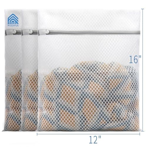 Muchfun 3Pcs Durable Honeycomb Mesh Laundry Bags for Delicates 12x16 Inches — view 3