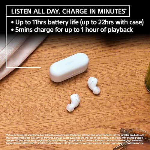 Sony WF-C510 Truly Wireless in-Ear Bluetooth Earbud Headphones with up to 22-Hour Battery, Multipoint-Connection, Mic and IPX4 Water Resistance, Black - New — view 2