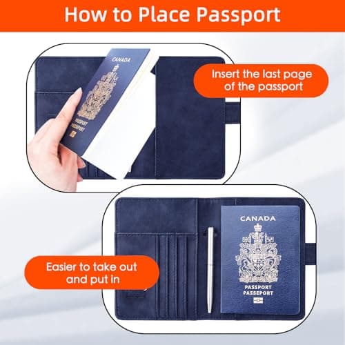 WALNEW RFID Blocking Passport Holder Travel Wallet Cover Case — view 5