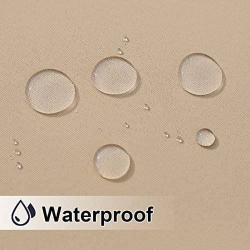 NICETOWN Outdoor Gazebo Curtains Windproof Top & Bottom Grommet, Thermal Insulated Light Blocking Windproof Drapes for Yard/Porch, W52 x L84, Set of 2, Biscotti Beige — view 3