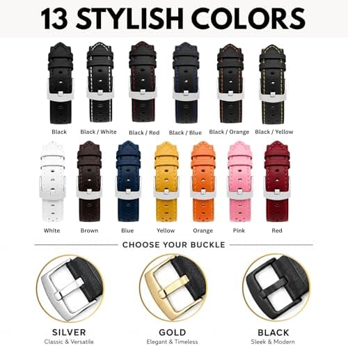 Bandini 22mm Mens Italian Leather Watch Band Strap - Royal Blue - Vented Racer - GT Rally — view 3