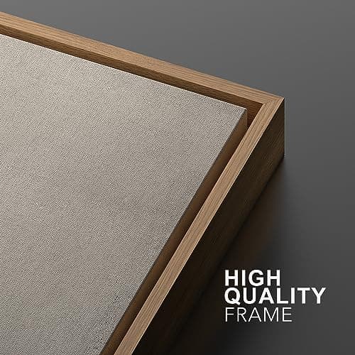 SIGNWIN Framed Canvas Print Wall Art Beige Gray Paint Strokes Abstract Grunge Landscape Prints Modern Art Minimalist Neutral Decor for Living Room, Bedroom, Office - 24"x36"x2 Natural — view 4