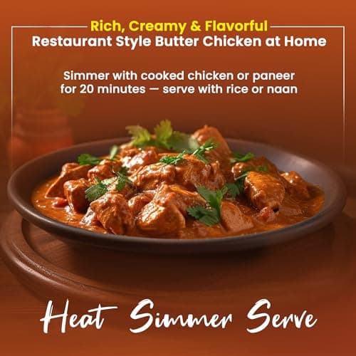 Meals Delight Butter Chicken Simmer Sauce – Easy Indian Curry Sauce for Chicken, Paneer or Vegetables | Rich Tomato & Cashew Sauce | Mild & Creamy | Gluten-Free | Shelf-Stable | 12.6 oz Pack of 3 — view 4