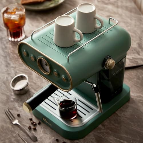compact high-pressure coffee machine with steam frother — view 5