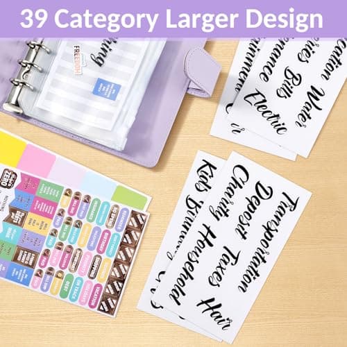 Sooez Budget Binder with Money Saving Challenge, Money Saving Binder with Cash Envelopes, Expense Sheets, Challenge Tracker & Category Labels, Envelope Savings Challenges Book for Home Office School — view 5