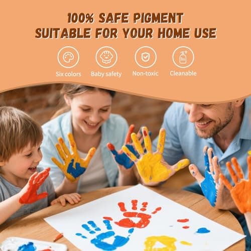 Family Handprint & Hand Casting Kit – DIY Craft Keepsake with Wooden Frame, Non-Toxic Paints, Baby Footprin Kit – Perfect Gifts for Grandparents, New Parents & Families