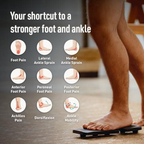SIDEKICK AxisBoard Rehab & Training System | Balance Board & Physical Therapy Manual for Foot and Ankle Rehab | Recover from Sprains, Plantar Fasciitis, Achilles Pain — view 2