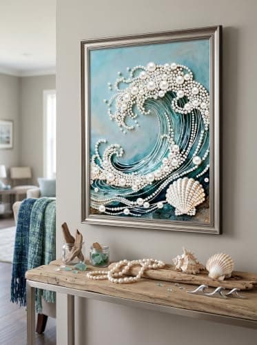 GEMFAMILY 5D Diamond Art Pearl Painting Kits for Adults,Special Shape Diamond Art Kits for Wave, DIY 3D Plastic Pearl Painting Kit for Home Wall Decoration 12 × 16 inch — view 4