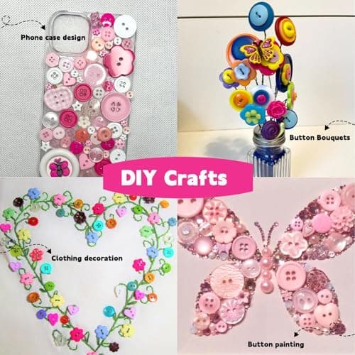 Efivs Arts 250-300pcs Resin Buttons Bulk Assorted Sewing Buttons 2 & 4 Holes for Crafts Clothes DIY Manual Button Painting DIY Handmade Ornament — view 4