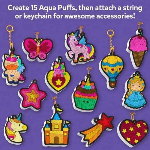 Skillmatics Aqua Puffs - 3D Art Kit, Princesses & Unicorns, Mess-Free Paint by Number Craft for Kids, DIY Color Activity, Screen-Free Fun, Best Gift for Girls & Boys Age 4, 5, 6, 7, 8, 9, 10 — view 4