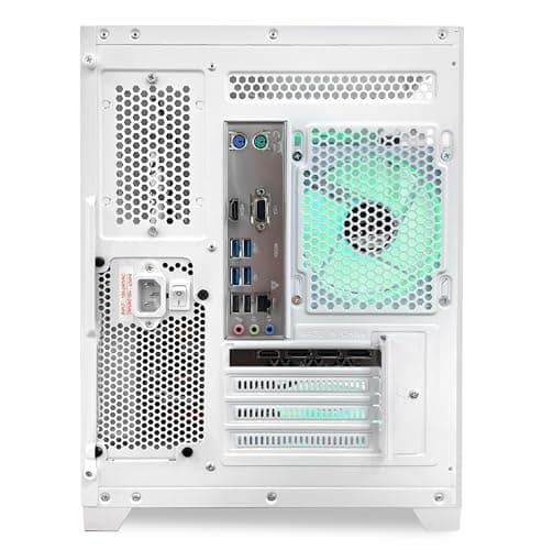 HELLOLAND Gaming PC Desktop Computer | AMD Ryzen 7 7800X3D & RTX 5070 12GB | 32GB DDR5 6000MHz RAM | 1TB SSD | PSU 650W | 240mm Liquid Cooler & ARGB Fans with Software | Windows 11 | White — view 7