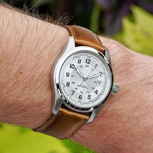 Ritche Genuine Leather Watch Band for Galaxy Watch 6 Classic Omega x Swatch Moonswatch 20mm Classic Vintage Quick Release Leather Watch Strap (Toffee Brown), White Elephant Gifts, Stocking Stuffers for Men, Father's Day gifts — view 2