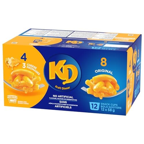 Kraft Dinner Original and Three Cheese Macaroni & Cheese Snack Cups Variety Pack, 58g (Pack of 12) — view 8