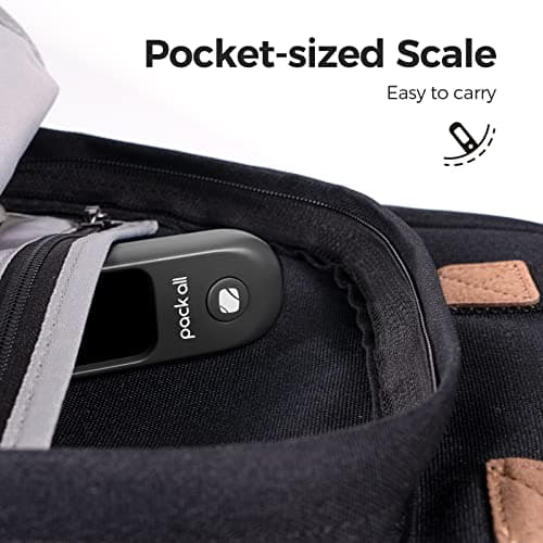 pack all 110 Lbs Luggage Scale, Digital Handheld Baggage Scale, Travel Suitcase Weight Scale with LCD Display, Battery Included, Black — view 5