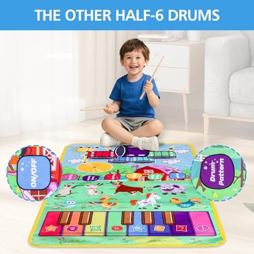 Musical Farm Animals Sounds Piano Mat for Kids, Educational Learning Toy — view 4