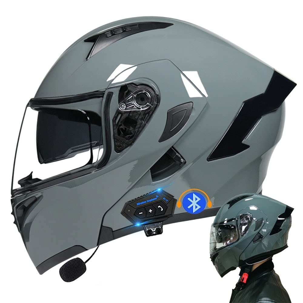 Modular Bluetooth Integrated Motorcycle Helmet, with Double Visor, Motorcycle Helmets, ECE Homologated, for Women and Men, Breathable and Comfortable — view 9