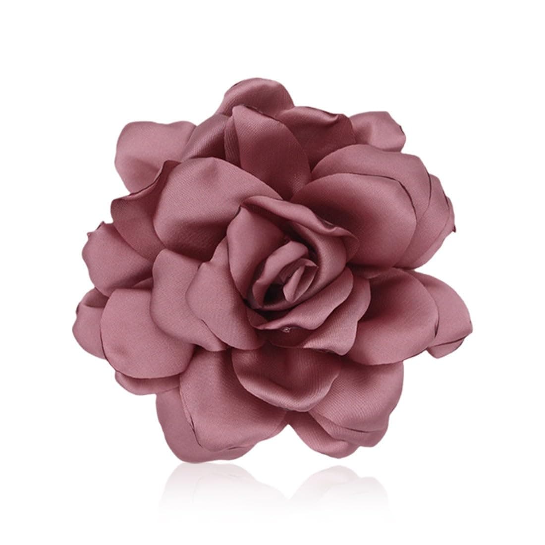 Broches Para Ropa Mujer, Broche De Flor De Rosa, Flores Para Vestidos De Fiesta, Grande, Pinza Para El Pelo, Horquilla Con Flor, Elegante Broche De Solapa Floral Para Boda, Fiesta,Baile(Negro) — view 13