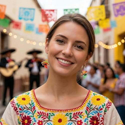 Cute Mexican Earrings Chili Acrylic Jewelry Gift, Cinco De Mayo Earrings for Women — view 5