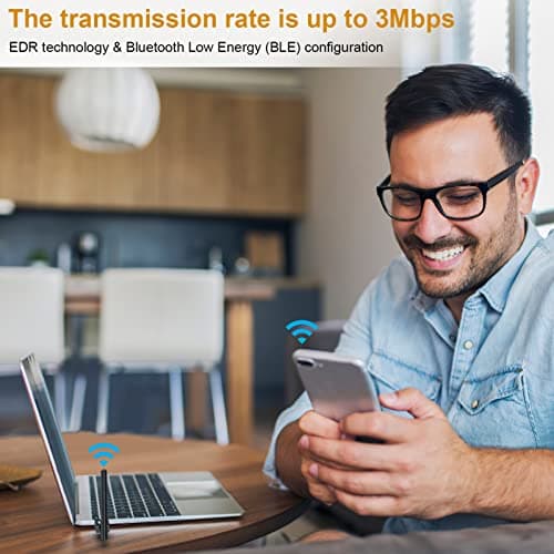 Long Range USB Bluetooth 5.3 Adapter for Desktop PC - 328FT Wireless Transfer for Mouse, Keyboard, Headphones - Win11/10/8.1 Support — view 2
