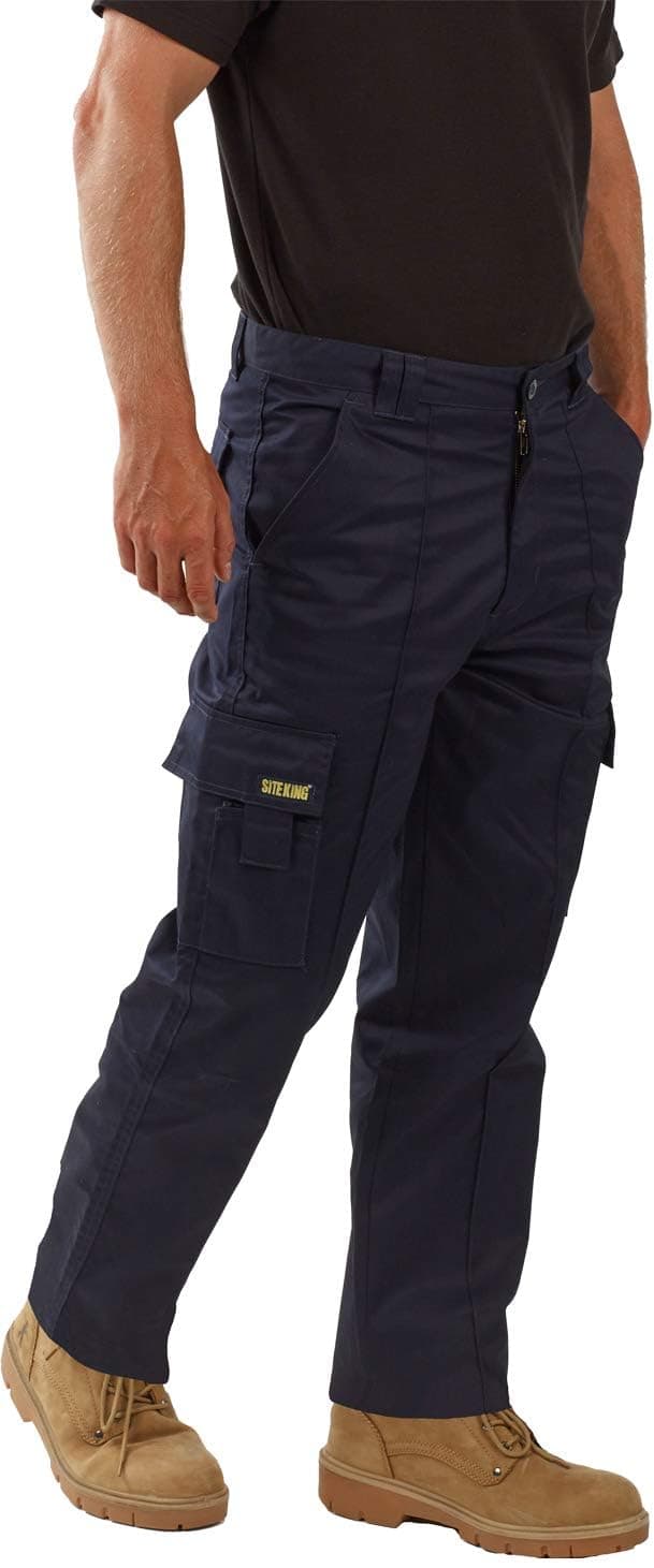 SITE KING Mens Cargo Combat Work Trousers Sizes 28 to 56 with Button & Zip Fly — view 9