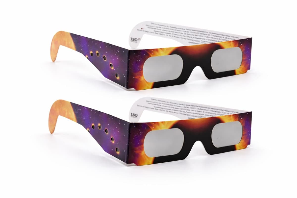 ️ Gafas Eclipse Solar Homologadas ISO 12312‑2 –Pack De 2 Gafas- Gafas Para Ver Eclipse Solar Homologadas con Certificado CE y Protección Total