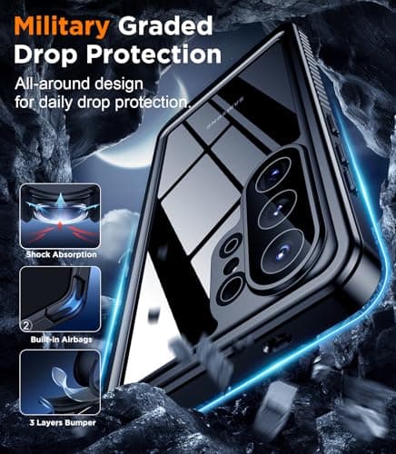 Temdan Designed for Samsung Galaxy S26 Ultra Case Waterproof, Built-in Lens & Screen Protector Military Grade Shockproof Dropproof IP68 Underwater Full Body Phone Case for Galaxy S26 Ultra 6.9"-Black — view 2