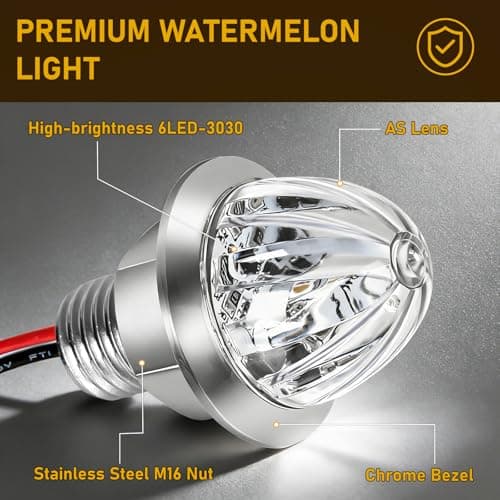 10PCS Mini Watermelon Lights, 3/4 Inch Dual Revolution Amber Turn Signal Marker to Blue Auxiliary LED Watermelon Light, IP65 Waterproof Side Clearance Tail Griller Lights, for 12V Trailers Trucks RV — view 3