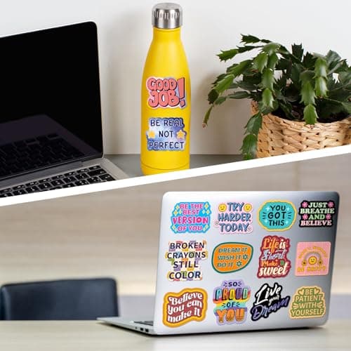SigyoJeom 300PCS Motivational Stickers, Waterproof Inspirational Vinyl Stickers, Positive Affirmation & Encouraging Quote Decals for Laptops Water Bottles Vision Board Supplies — view 5