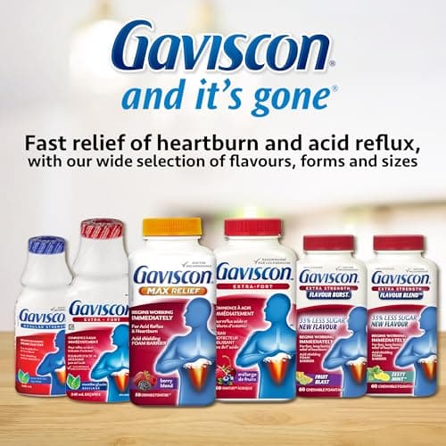 Gaviscon Extra Strength Tablets - 120 Count - Chewable Foaming Antacid Tablets for Day and Night Heartburn Relief, Acid Reflux and GERD Relief, Fruit Blend - Free of Aluminum, Lactose and Gluten — view 5