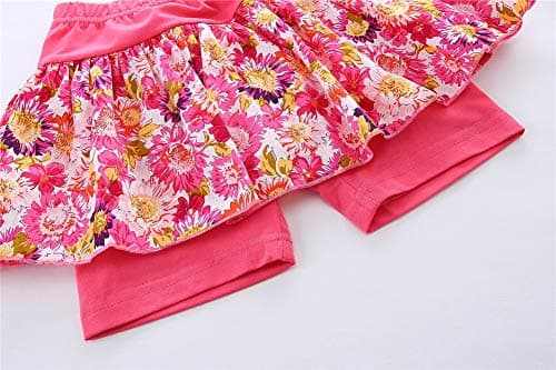 Mud Kingdom Toddler Girls Skorts Sets Cold Shoulder Sleeveless Backless Halter Lace Collar Floral Print 2 Piece Yellow 2T — view 6