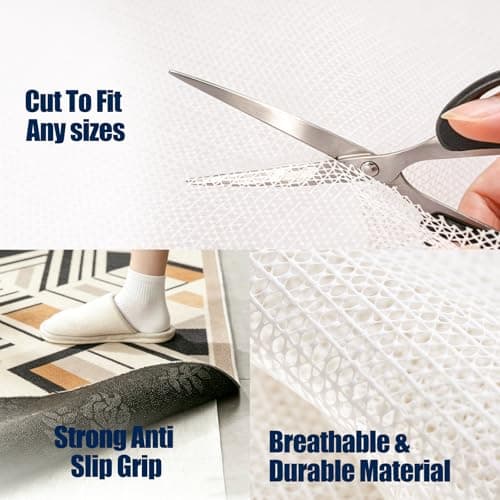 Non Slip Mattress Gripper, Anti-Slip Pad Prevents Mattress Sliding & Holds Bed in Place, Easy Trim Gripper Pads for Sofa, Couch, Chair Cushions, Stops Mattress Topper from Slipping (Queen (59" x 78")) — view 5