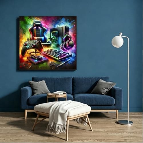OJTOYART Video Game Diamond Art Kits for Adults,DIY Gaming Equipment Diamond Painting Kits for Beginner,5D Full Round Drill Diamond Gem Painting Kits for Home Wall Decor 13.79 x 13.79Inch — view 4