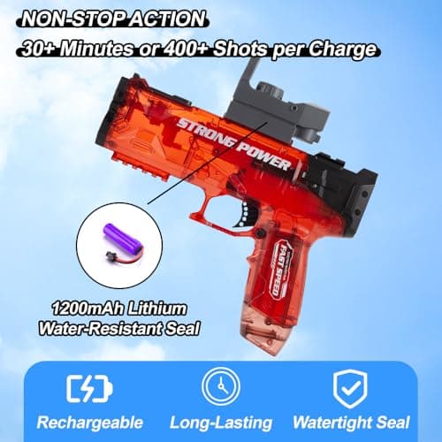 Electric Water Gun for Adult & Kid, Most Strongest Water Pistol Long Range 28-32 FT, Powerful High Powered Automatic Classic Squirt Gun, Swimming Pool Outdoor Toy Game Boys Gift — view 4