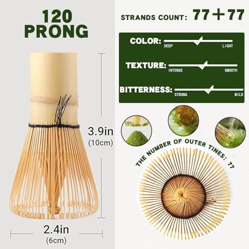 Clay&Fire Matcha Whisk, Handcrafted Bamboo Whisk for Matcha Powder, Traditional Japanese Chasen for Matcha Stirrer, 100% Natural Matcha Wisk — view 2