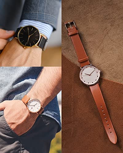 uxcell Black Genuine Leather Band 12mm Width, Flat Thin Elegant Leather Watch Strap for Women — view 5