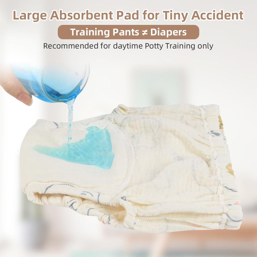 Aolso Potty Training Pants, 6 Packs Reusable Baby Toddler Training Underwear with Patterns for Girls, 100% Cotton Washable Baby Pants-Animal World (A-110) — view 5