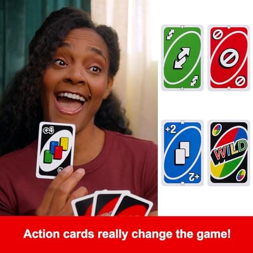 Mattel Games UNO Card Game for Kid, Adult & Family Nights & Parties, Travel & Vacations, Color Blind Accessible & Customizable Deck (Amazon Exclusive) — view 2