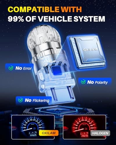 OXILAM 3157 LED Bulb White Reverse Lights, Super Bright 3156 3056 3057 4057 4157 3047 3457 4114 LED Bulb for Backup Light, Tail Light, Brake DRL Turn Signal Parking Light Bulbs, Pack of 2 — view 5