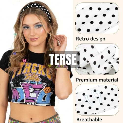 TERSE Polka Dot Headbands for Women Trendy Women Hair Accessories: Cute Head Bands for Women's Hair Fashion Hairbands 6PCS — view 2