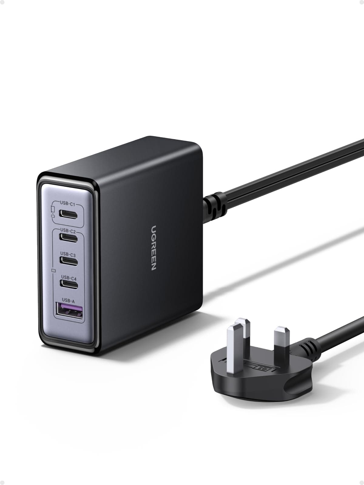 UGREEN 65W USB C Charger 5-Port Charging Station GaN Fast Charger Compatible with iPhone 17-8 Series, Galaxy S25/S24, Pixel 9/8, etc