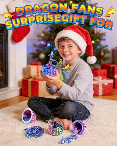 Rapean 8" 3D Printed Dragon Eggs, Easter Basket Stuffers for Kids and Teens, Articulated Dragon Toys for Children, Unique Easter Gifts for Boys & Girls (4Pack) — view 7