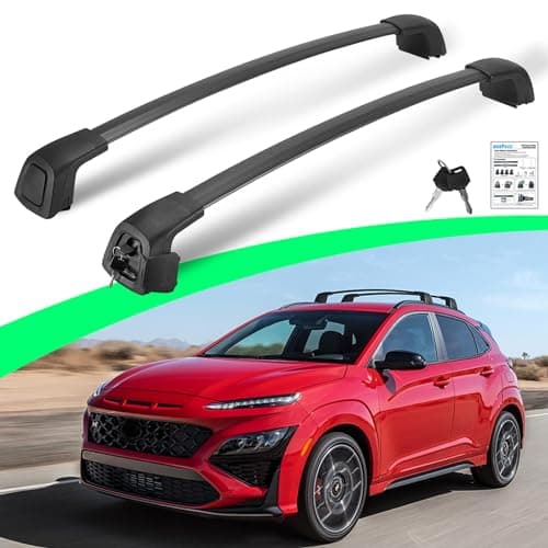 Upgraded Silent Roof Racks for 2018-2023 Hyundai Kona and Electric Models, Deepace Cross Bars for Rooftop Cargo Carrier Bag Kayak Bike Snowboad
